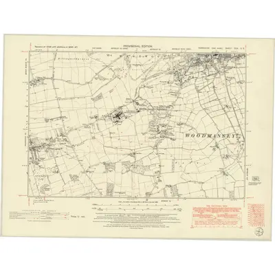 1946 Map of Yorkshire CCX.SE, 1951 Print