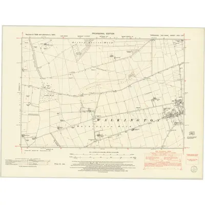 1950 Map of Yorkshire CCX.SW, 1953 Print