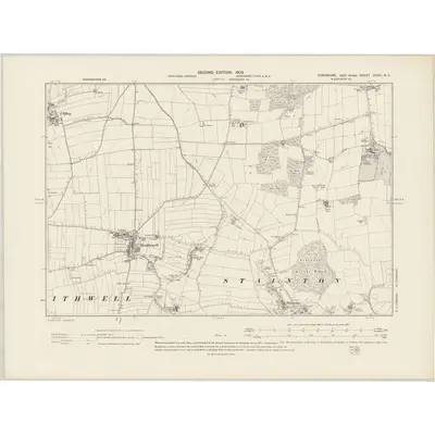 1901 Map of Yorkshire CCXC.NE, 1903 Print