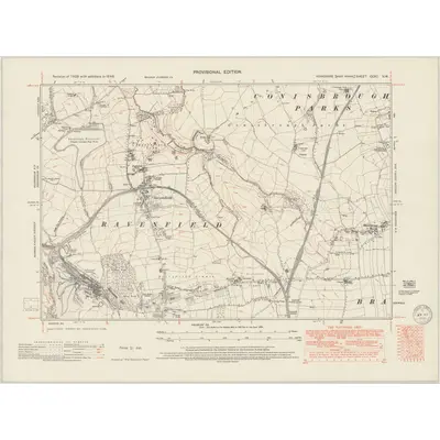 1948 Map of Yorkshire CCXC.NW, 1950 Print