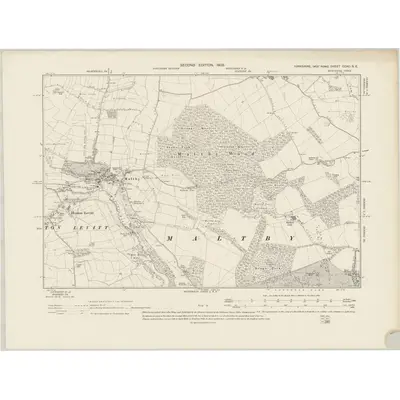 1901 Map of Yorkshire CCXC.SE, 1903 Print