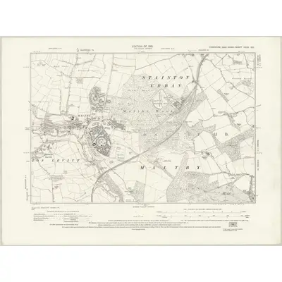 1928 Map of Yorkshire CCXC.SE, 1931 Print