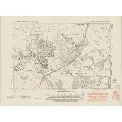 1948 Map of Yorkshire CCXC.SE, 1950 Print