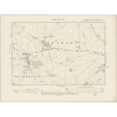 1901 Map of Yorkshire CCXC.SW, 1903 Print