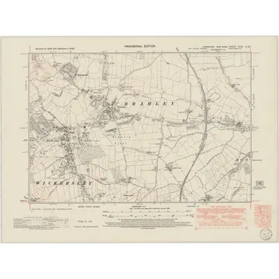 1948 Map of Yorkshire CCXC.SW, 1950 Print
