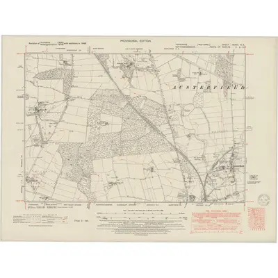 1948 Map of Yorkshire CCXCI.NE, 1950 Print