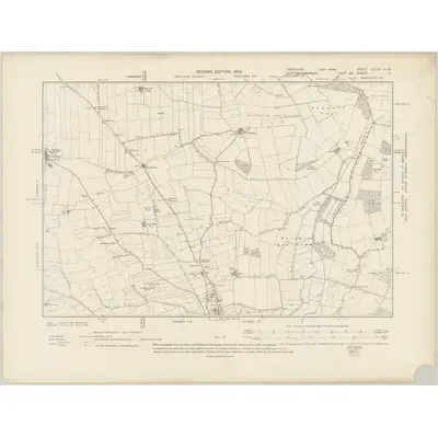 1901 Map of Yorkshire CCXCI.NW, 1903 Print