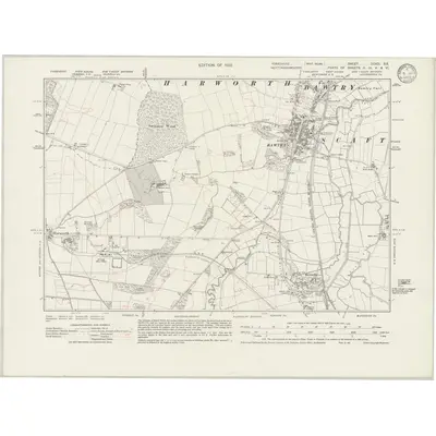 1928 Map of Yorkshire CCXCI.SE, 1932 Print