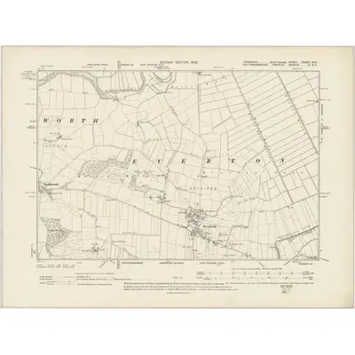 1901 Map of Yorkshire CCXCII.SW, 1903 Print
