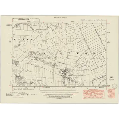 1948 Map of Yorkshire CCXCII.SW, 1950 Print