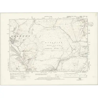 1920 Map of Yorkshire CCXCIII.NW, 1924 Print