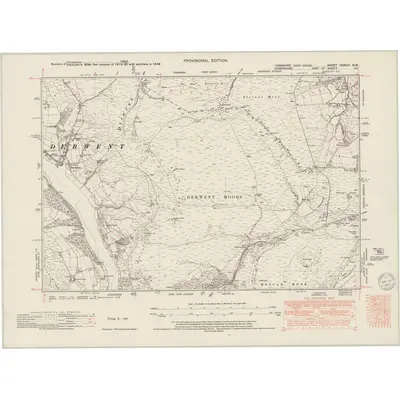 1948 Map of Yorkshire CCXCIII.NW, 1950 Print