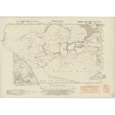 1948 Map of Yorkshire CCXCIII.SW & CCXCIII.SE, 1954 Print