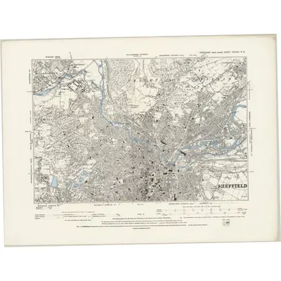 1888 Map of Yorkshire CCXCIV.NE, 1894 Print