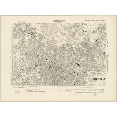 1901 Map of Yorkshire CCXCIV.NE, 1906 Print