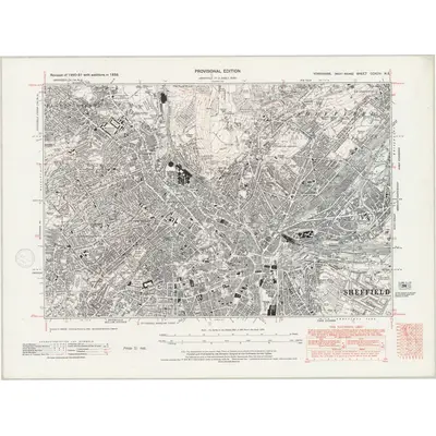 1938 Map of Yorkshire CCXCIV.NE, 1947 Print