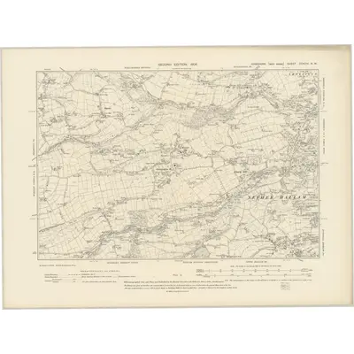 1901 Map of Yorkshire CCXCIV.NW, 1906 Print