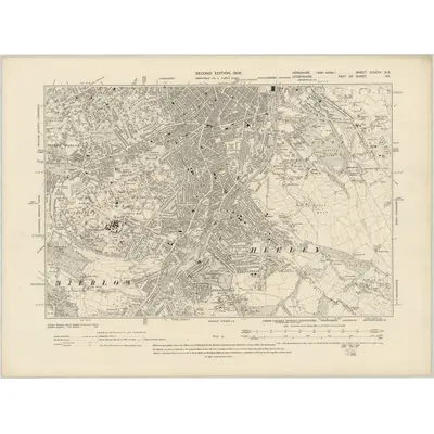 1901 Map of Yorkshire CCXCIV.SE, 1906 Print