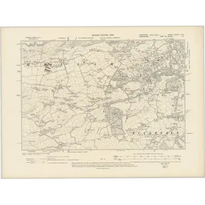 1902 Map of Yorkshire CCXCIV.SW, 1906 Print