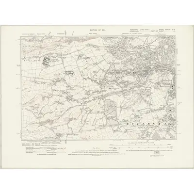 1920 Map of Yorkshire CCXCIV.SW, 1924 Print