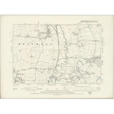 1890 Map of Yorkshire CCXCIX.NE, 1894 Print