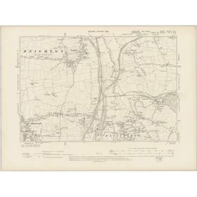 1902 Map of Yorkshire CCXCIX.NE, 1905 Print