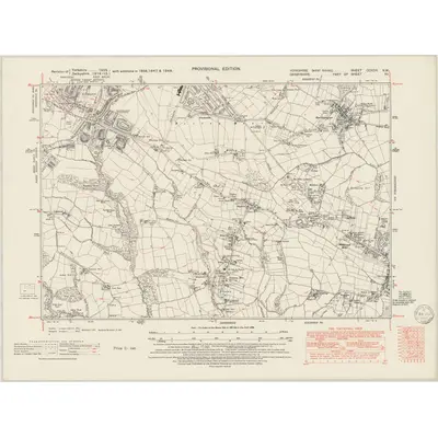 1947 Map of Yorkshire CCXCIX.NW, 1950 Print
