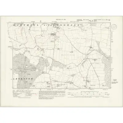 1922 Map of Yorkshire CCXCIX.SE & CCC.SW, 1940 Print