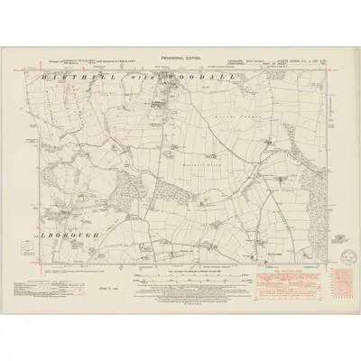1947 Map of Yorkshire CCXCIX.SE & CCC.SW, 1950 Print