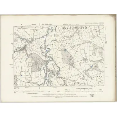 1890 Map of Yorkshire CCXCIX.SE, 1894 Print