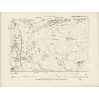 1901 Map of Yorkshire CCXCV.NE, 1904 Print