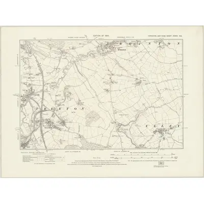 1922 Map of Yorkshire CCXCV.NE, 1924 Print