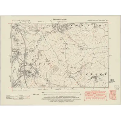 1948 Map of Yorkshire CCXCV.NE, 1950 Print