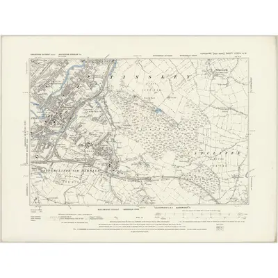 1889 Map of Yorkshire CCXCV.NW, 1894 Print