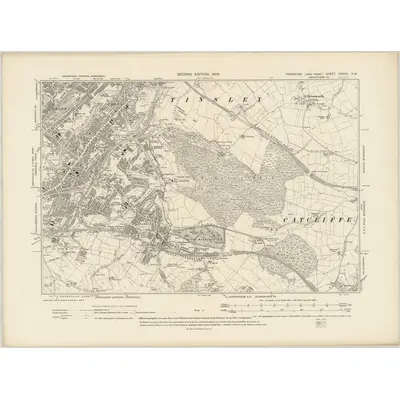 1901 Map of Yorkshire CCXCV.NW, 1906 Print