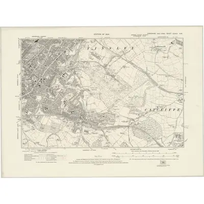 1921 Map of Yorkshire CCXCV.NW, 1924 Print