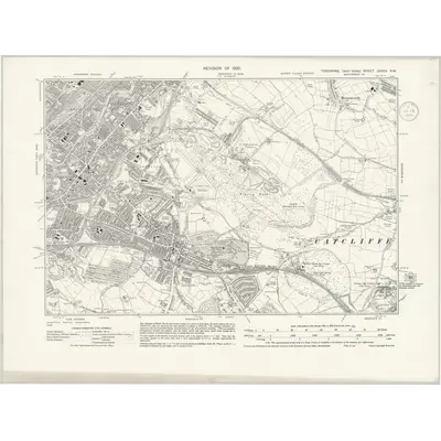 1935 Map of Yorkshire CCXCV.NW, 1940 Print