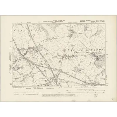 1901 Map of Yorkshire CCXCV.SE, 1905 Print
