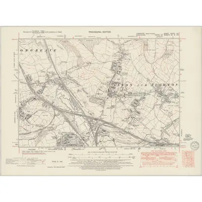 1948 Map of Yorkshire CCXCV.SE, 1950 Print