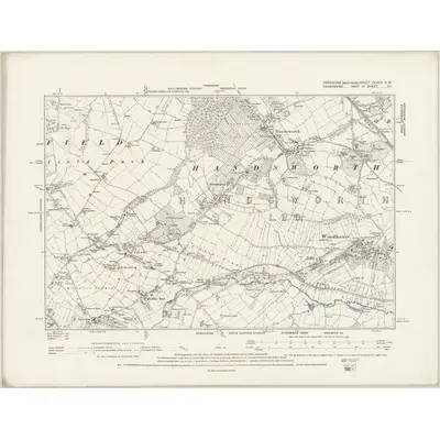 1890 Map of Yorkshire CCXCV.SW, 1894 Print