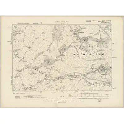 1901 Map of Yorkshire CCXCV.SW, 1906 Print