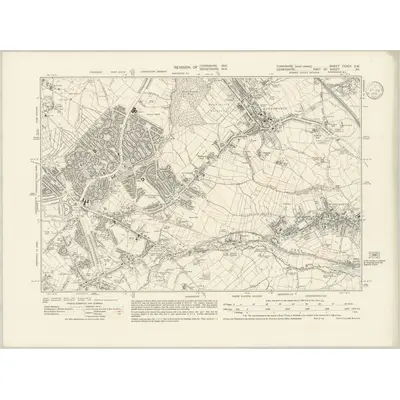 1935 Map of Yorkshire CCXCV.SW, 1939 Print