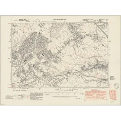 1938 Map of Yorkshire CCXCV.SW, 1950 Print