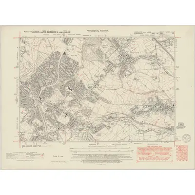 1948 Map of Yorkshire CCXCV.SW, 1950 Print