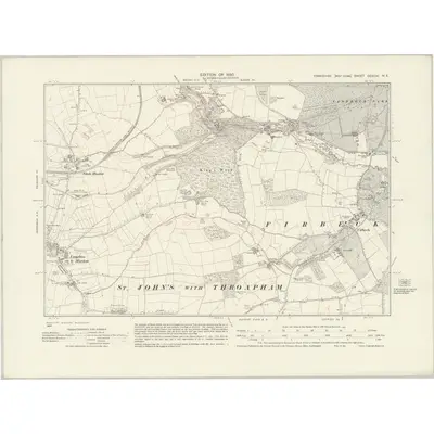 1928 Map of Yorkshire CCXCVI.NE, 1930 Print