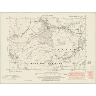 1948 Map of Yorkshire CCXCVI.NE, 1950 Print