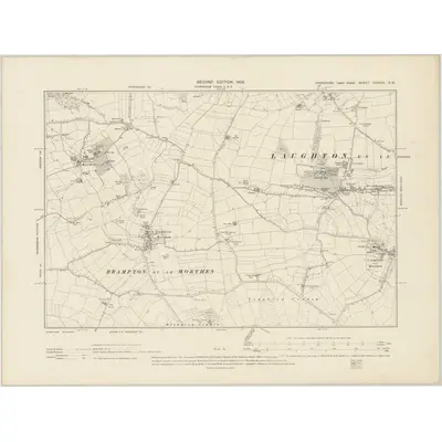 1901 Map of Yorkshire CCXCVI.NW, 1903 Print