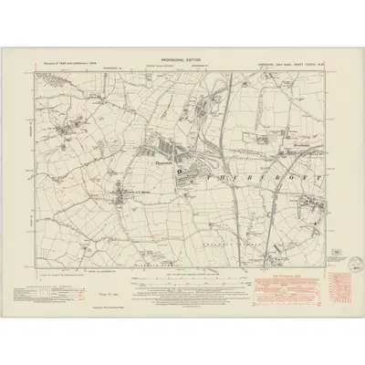 1948 Map of Yorkshire CCXCVI.NW, 1949 Print