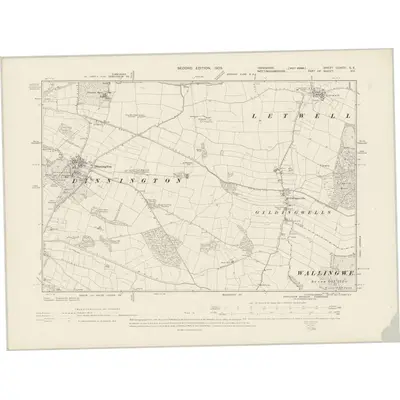 1901 Map of Yorkshire CCXCVI.SE, 1903 Print