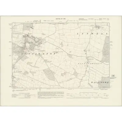 1928 Map of Yorkshire CCXCVI.SE, 1930 Print